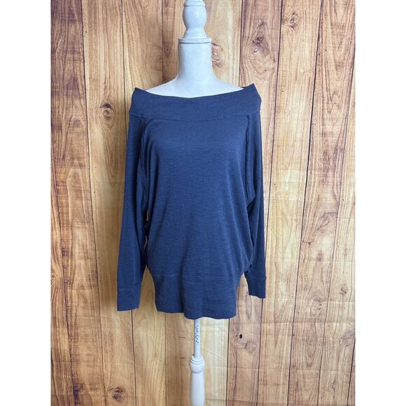 We The Free Oversized Dolman Lightweight Knit Sweater Top Dusty Blue Size S - Picture 1 of 8